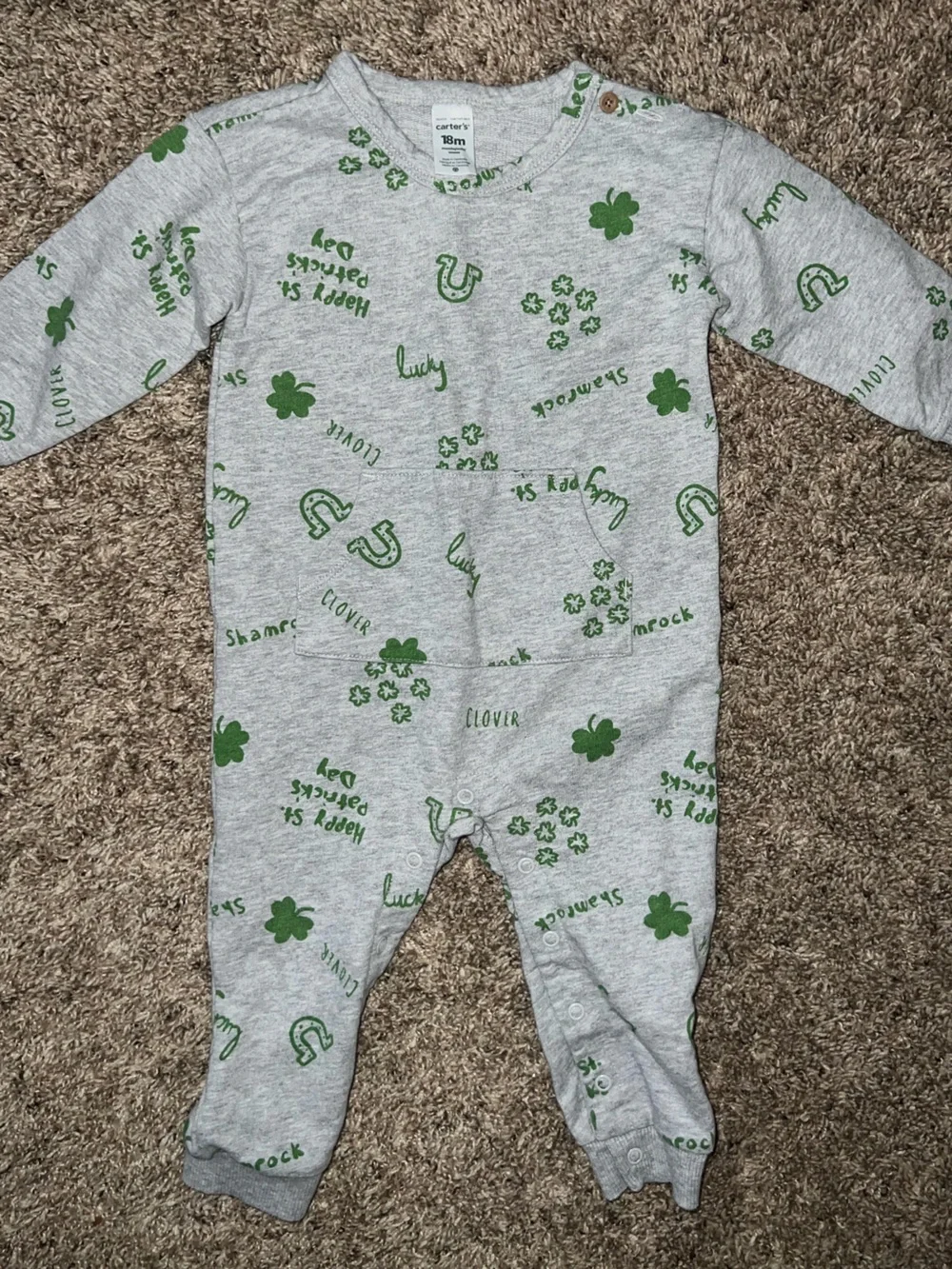Carter’s St. Patrick’s Day Irish Baby Sweater Onesie 18m